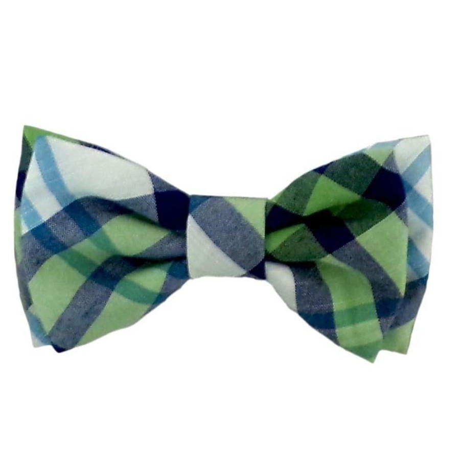 Collars, Leads & Accessories Huxley & Kent® | Lime Madras Bow Tie