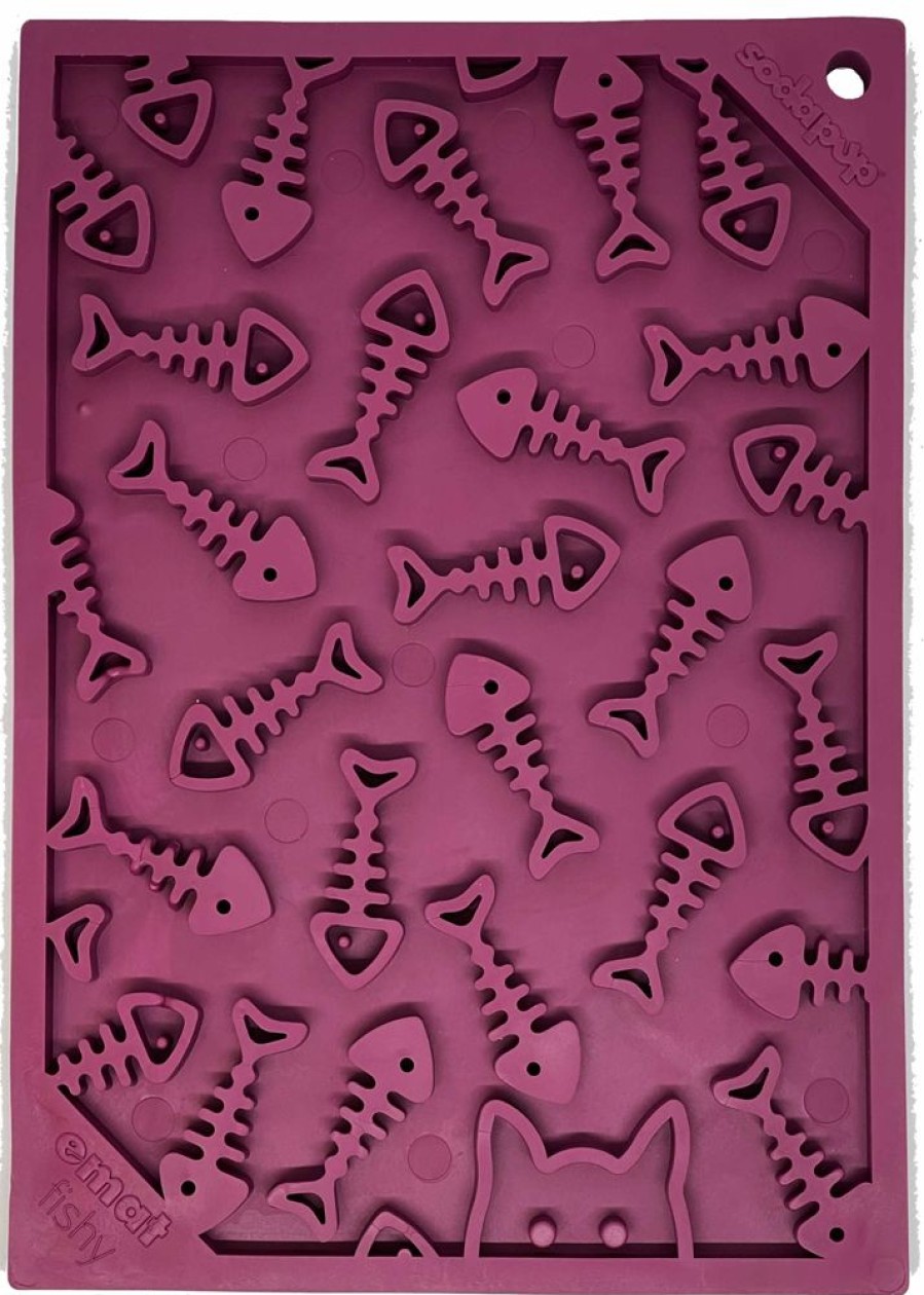 Bowls & Feeding Supplies SodaPup | Fishy Design Emat Enrichment Lick Mat - Small