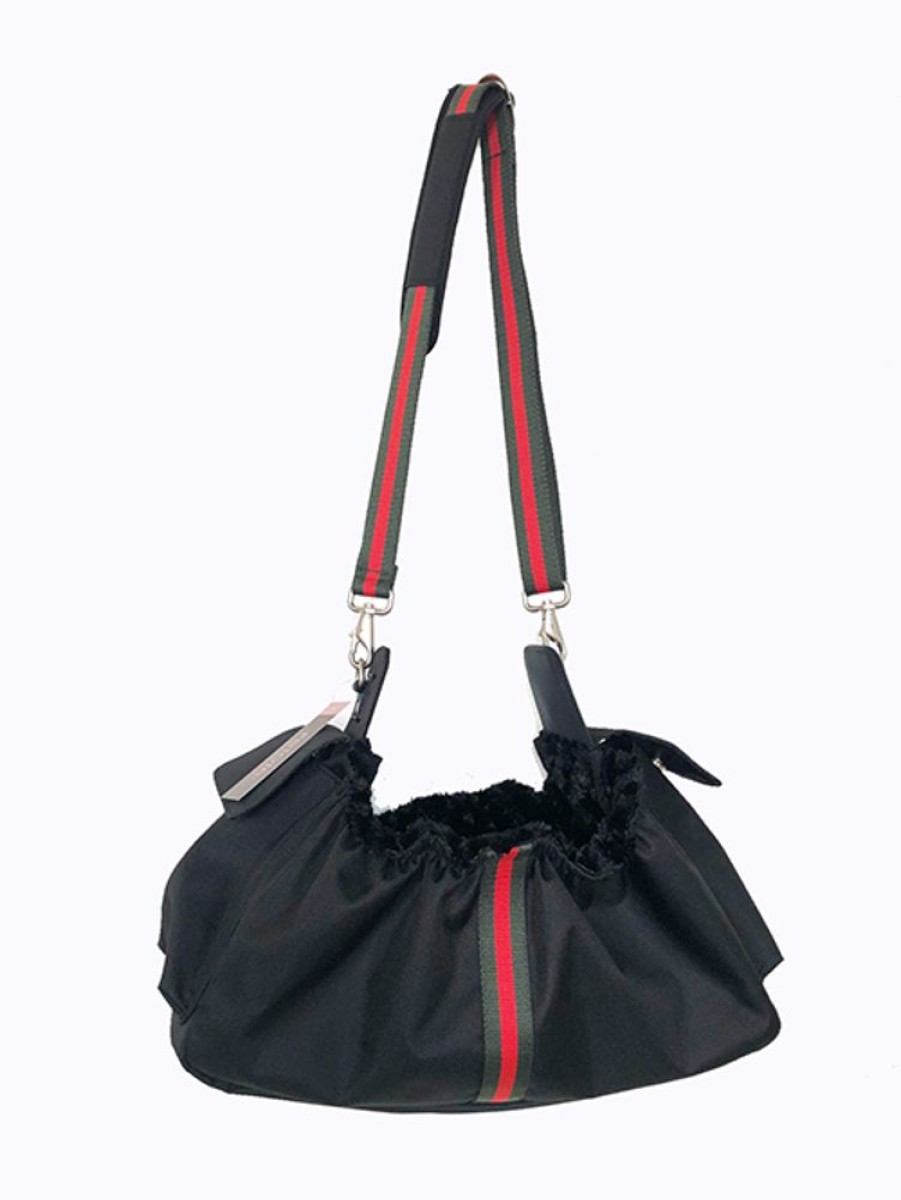 Totes & Carriers PETOTE® | Gigi Sling - Black W/ Stripe