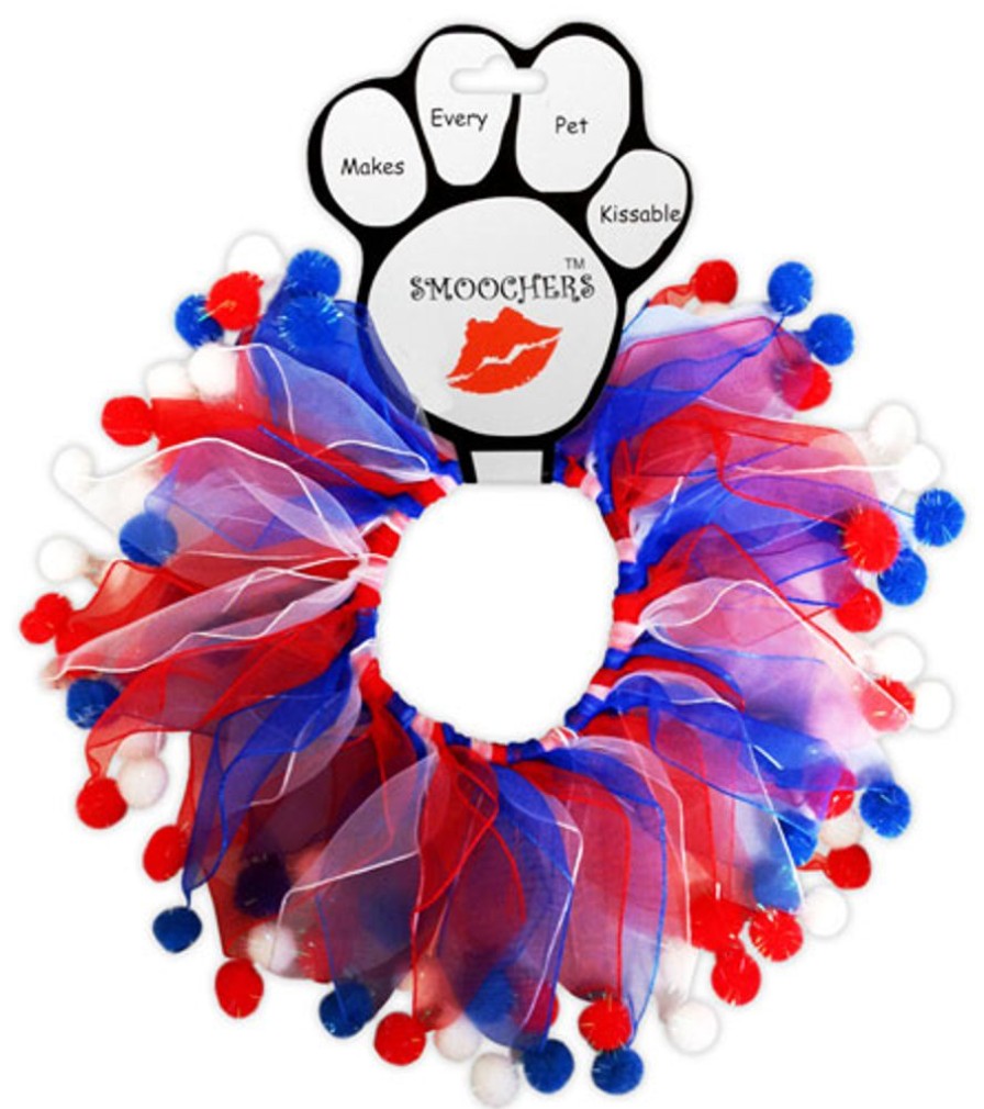 Collars, Leads & Accessories Mirage Pet Products | Patriotic Red, White And Blue Fuzzy Smoochers