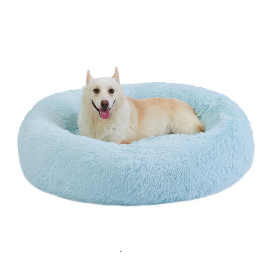 Beds, Crates, Etc. Best Friends By Sheri | The Original Calming Shag Donut Dog Bed, Baby Blue