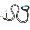 Collars, Leads & Accessories Wigzi, LLC | 2 Dog Reflective Rope Leash With Comfort Gel Handle - 4.5 Ft Each Dog (Optional Led Model Available)