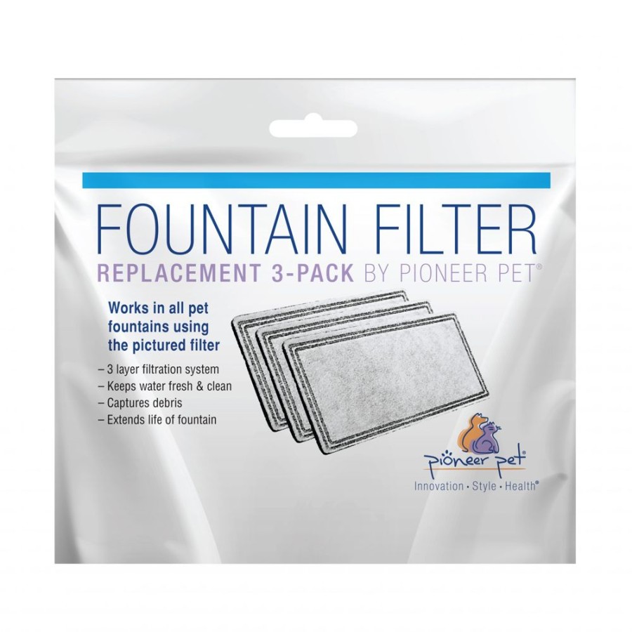 Bowls & Feeding Supplies Pioneer Pet Products™ | Replacement Filter For Plastic Raindrop Fountain - 3 Pack -