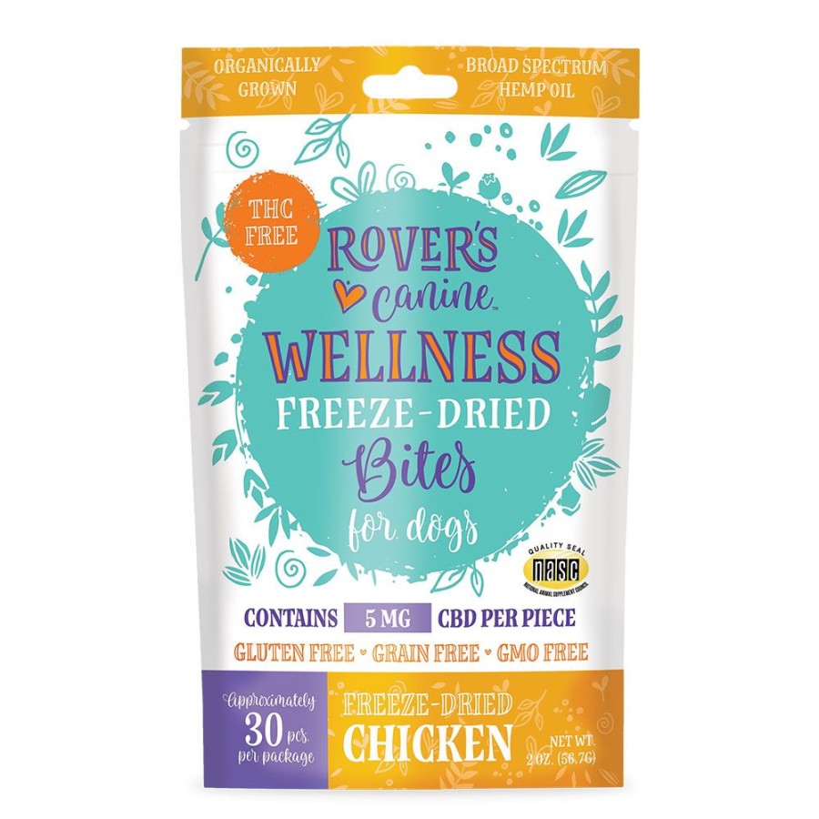 Treats Rover's Wellness | Rover'S Canine Wellness Chicken Freeze-Dried Bites 5Mg Cbd, 2 Oz. Bag