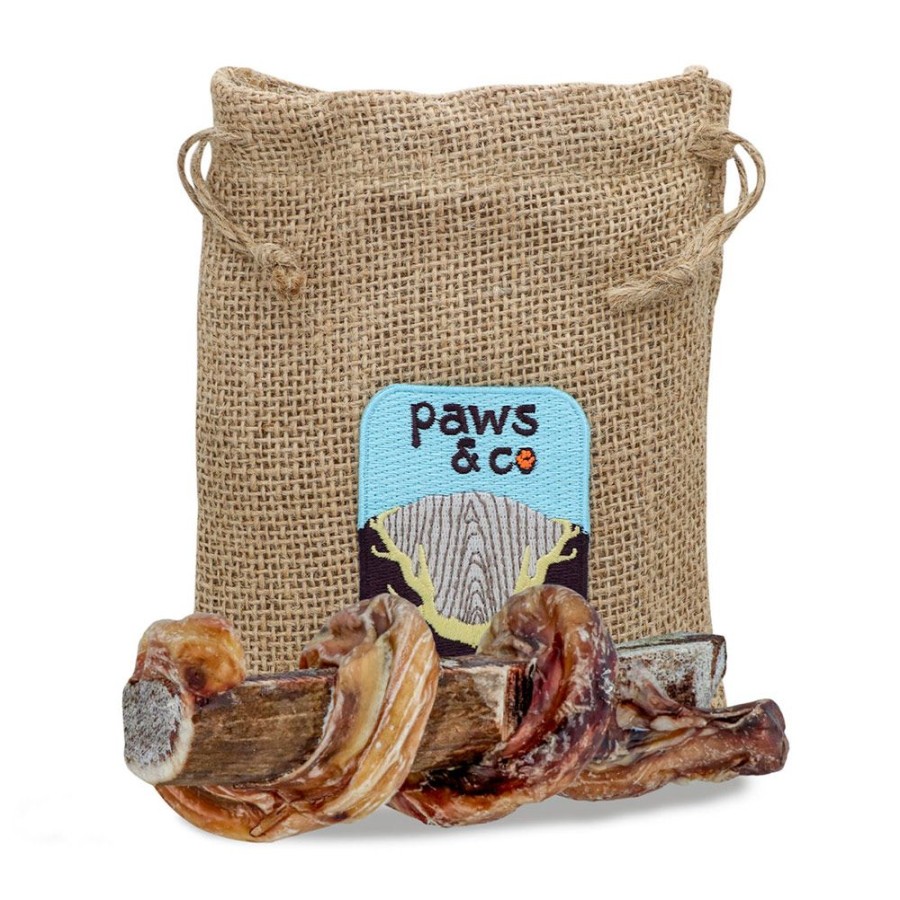 Treats Paws & Co | Elk Antler Small/Medium - Split Wrapped 5.25" Dog Chew