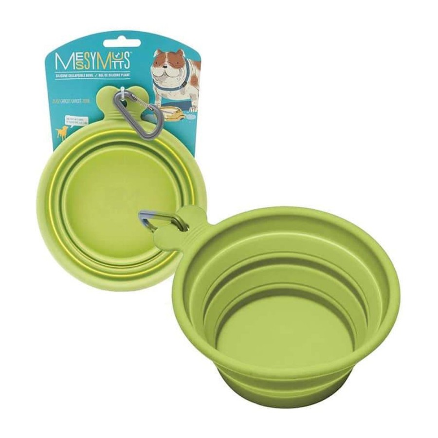 Travel Messy Mutts™ | Messy Mutts Silicone Collapsible Bowl Green Small