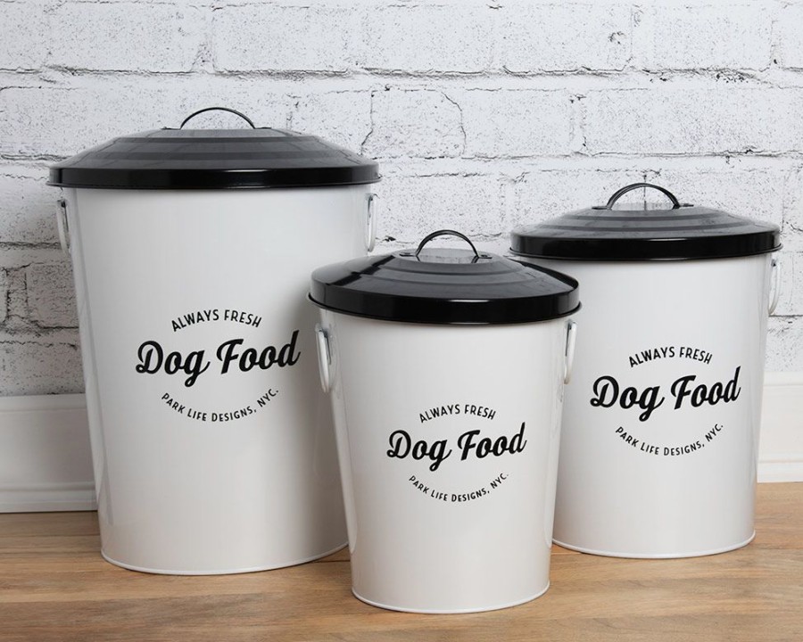 Bowls & Feeding Supplies Park Life Designs | Andreas White Food Storage Canisters (Set Of 3)