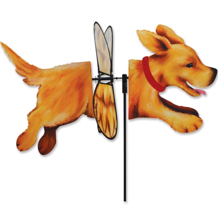 For The Home Windgarden by Premier Designs | Deluxe Petite Spinner - Golden Retriever