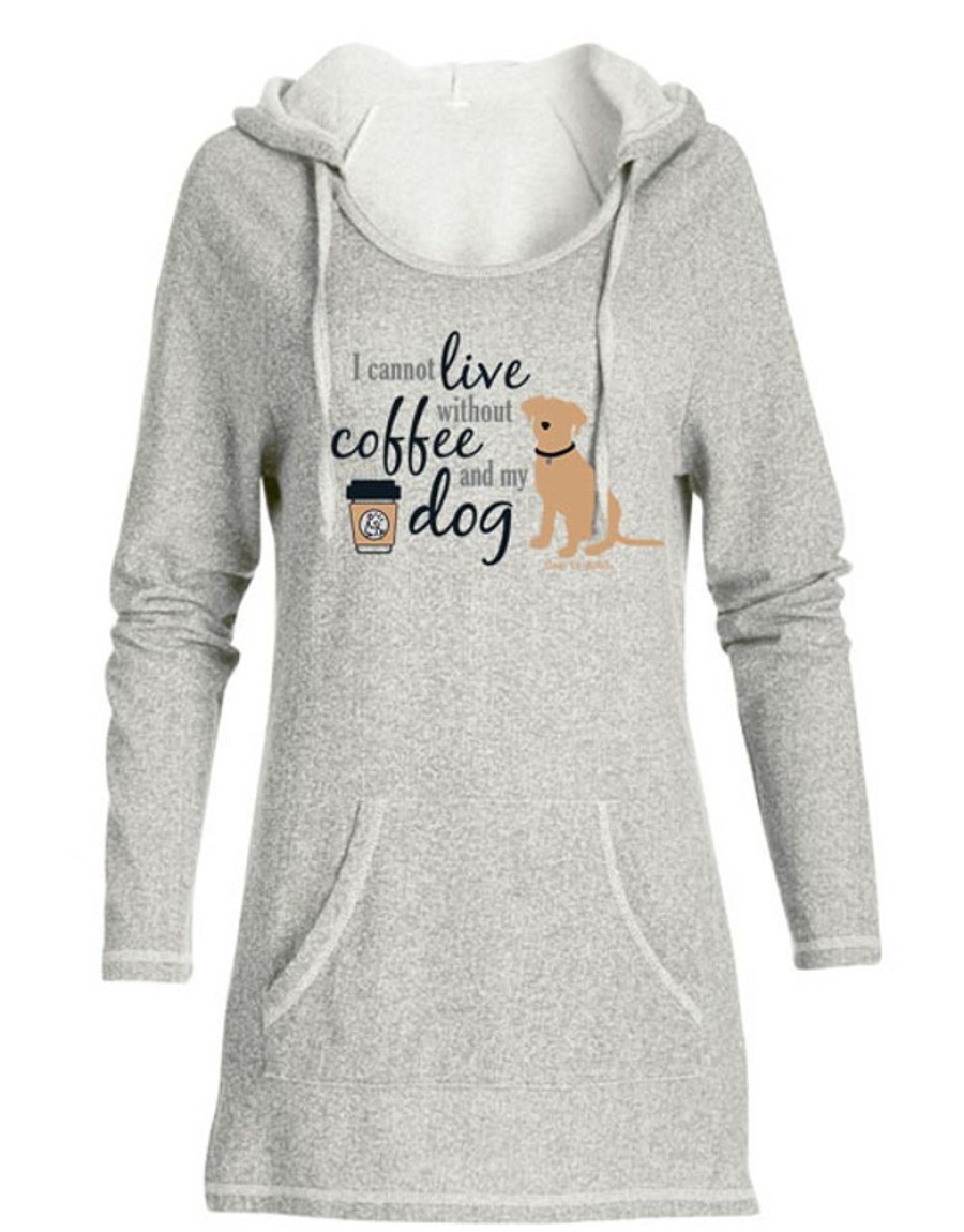 Stuff For Humans Dog is Good® | Tunic Hoodie: I Cannot Live Without Coffee And My Dog