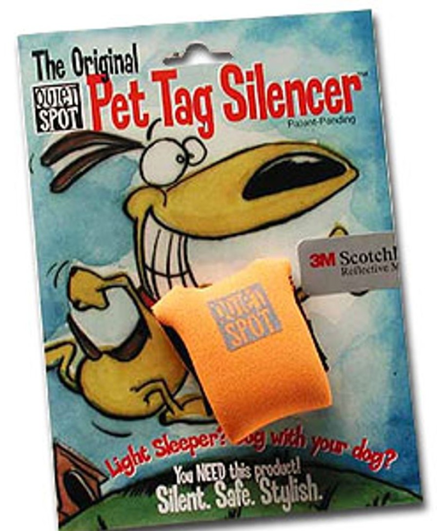 Collars, Leads & Accessories QuietSpot™ | Orange Quiet Spot Dog Tag Silencer