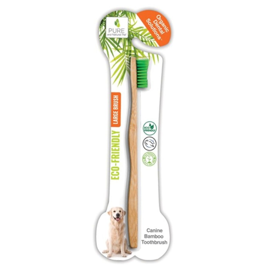 Grooming & Shampoos Pure and Natural Pet® | Organic Dental Solutions Bamboo Brush - Large Bamboo Brush