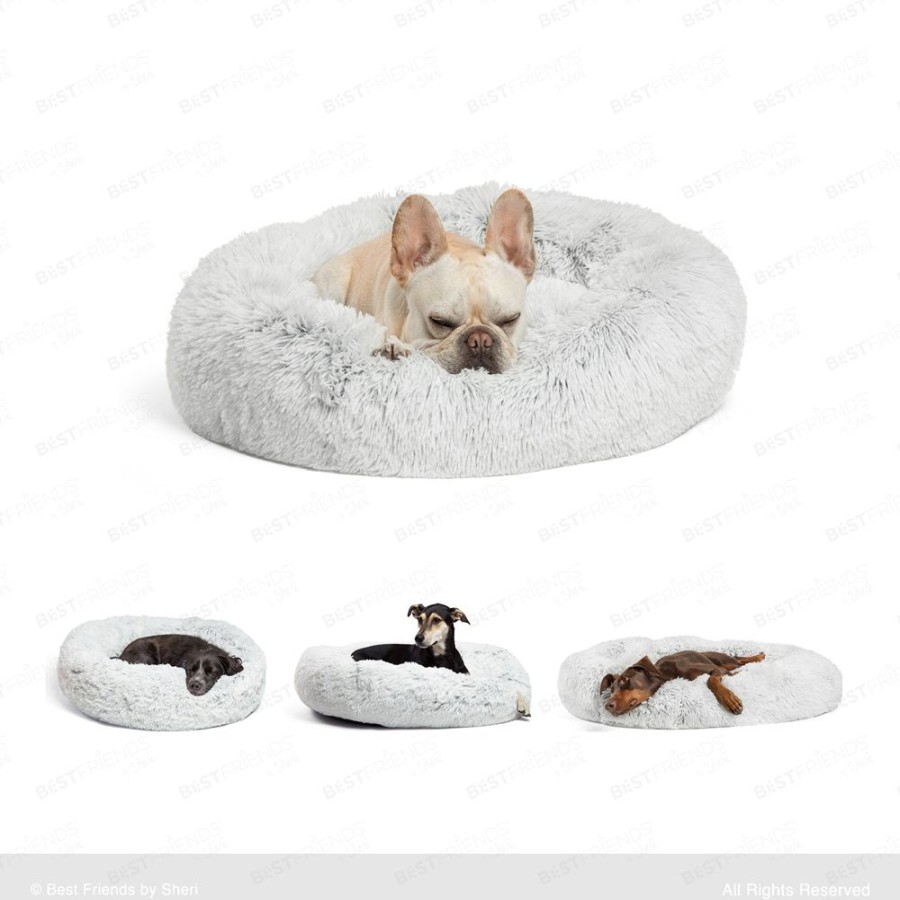 Beds, Crates, Etc. Best Friends By Sheri | The Original Calming Shag Donut Cuddler Pet Bed - Frost