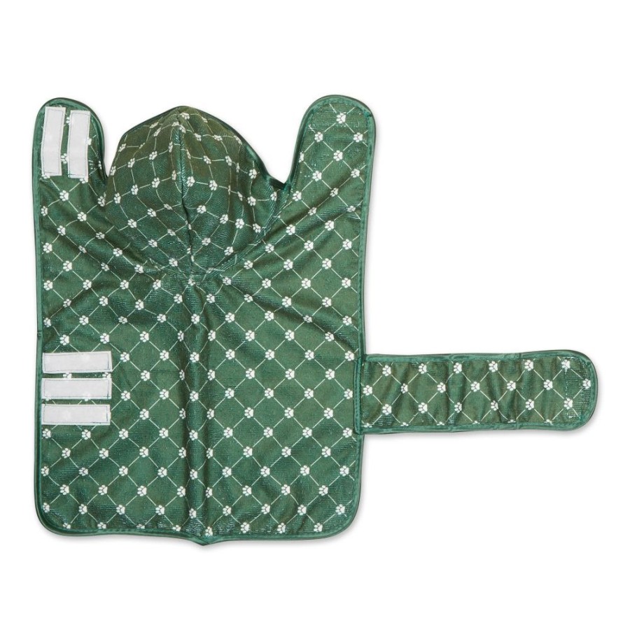 Pet Apparel Bone Dry Pet | Hunter Green Printed Trellis Paw Pet Robe