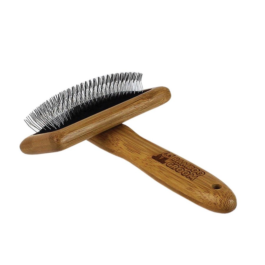 Grooming & Shampoos Bamboo Groom | Slicker Brush With Stainless Steel Pins