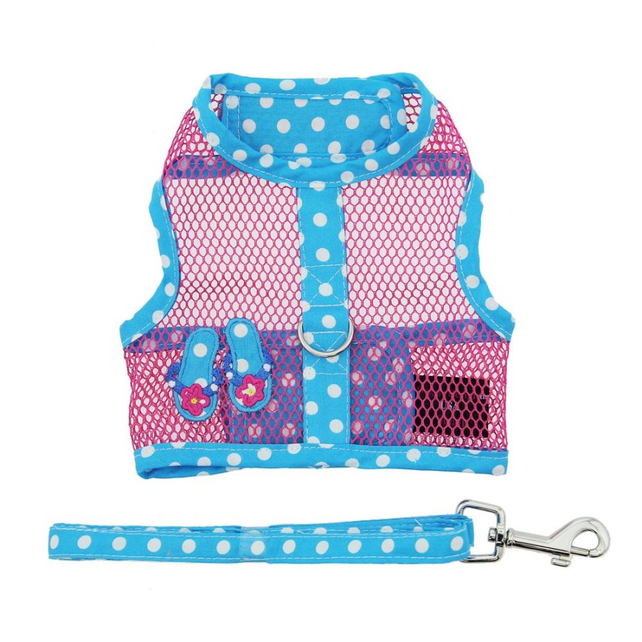 Harnesses Doggie Design, Inc. | Cool Mesh Dog Harness Under The Sea Collection - Pink And Blue Flip Flop