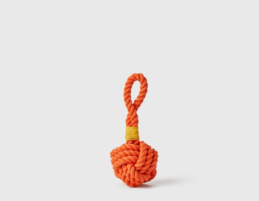 Toys & Playthings Jax & Bones | Jax & Bones Celtic Knot Tie Rope Dog Toy Orange 3"