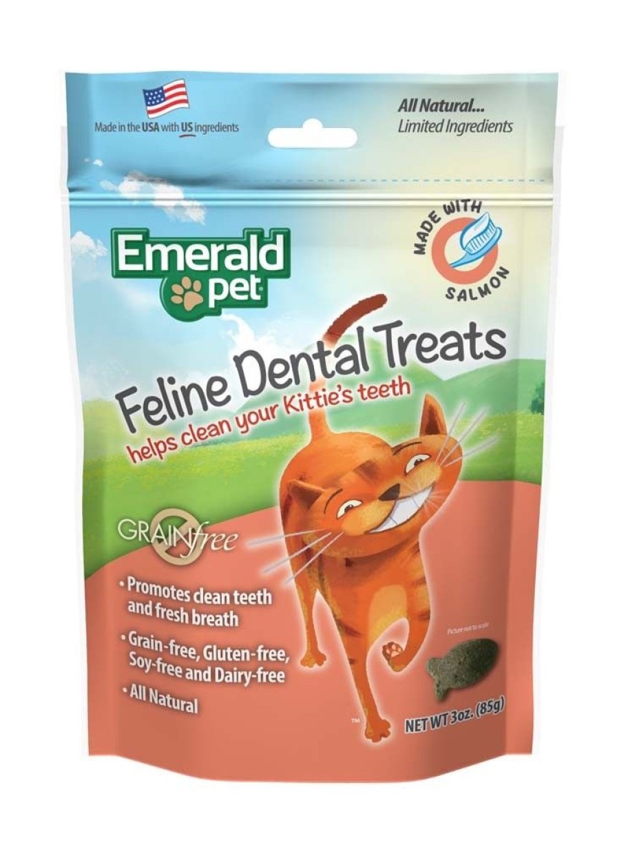 For Cats & Other Critters Emerald Pet | Emerald Pet Feline Cat Dental Treat Salmon Flavor 3 Oz