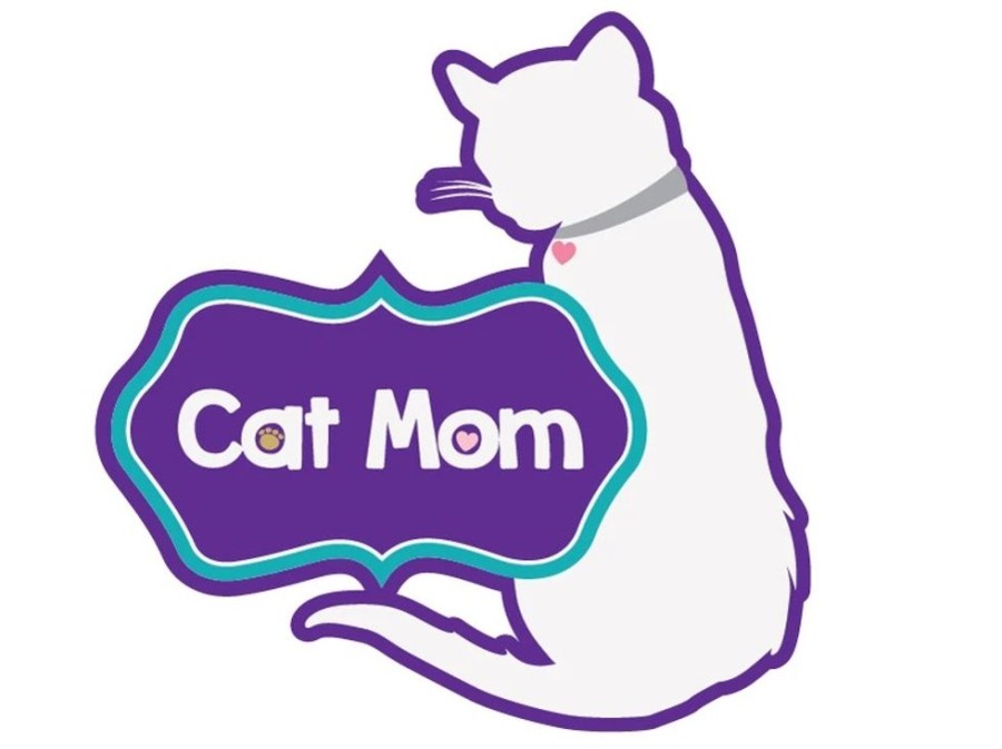 For The Home dog speak | Cat Mom - 3" Sticker