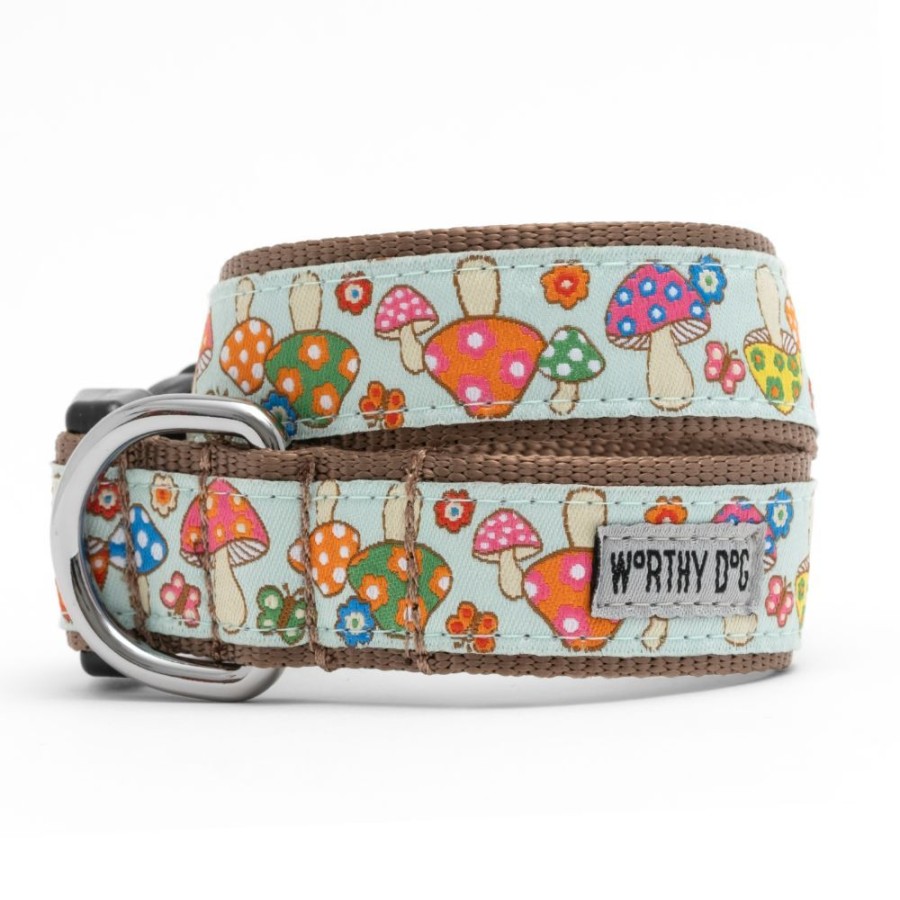 Collars, Leads & Accessories The Worthy Dog | Mushrooms Collar