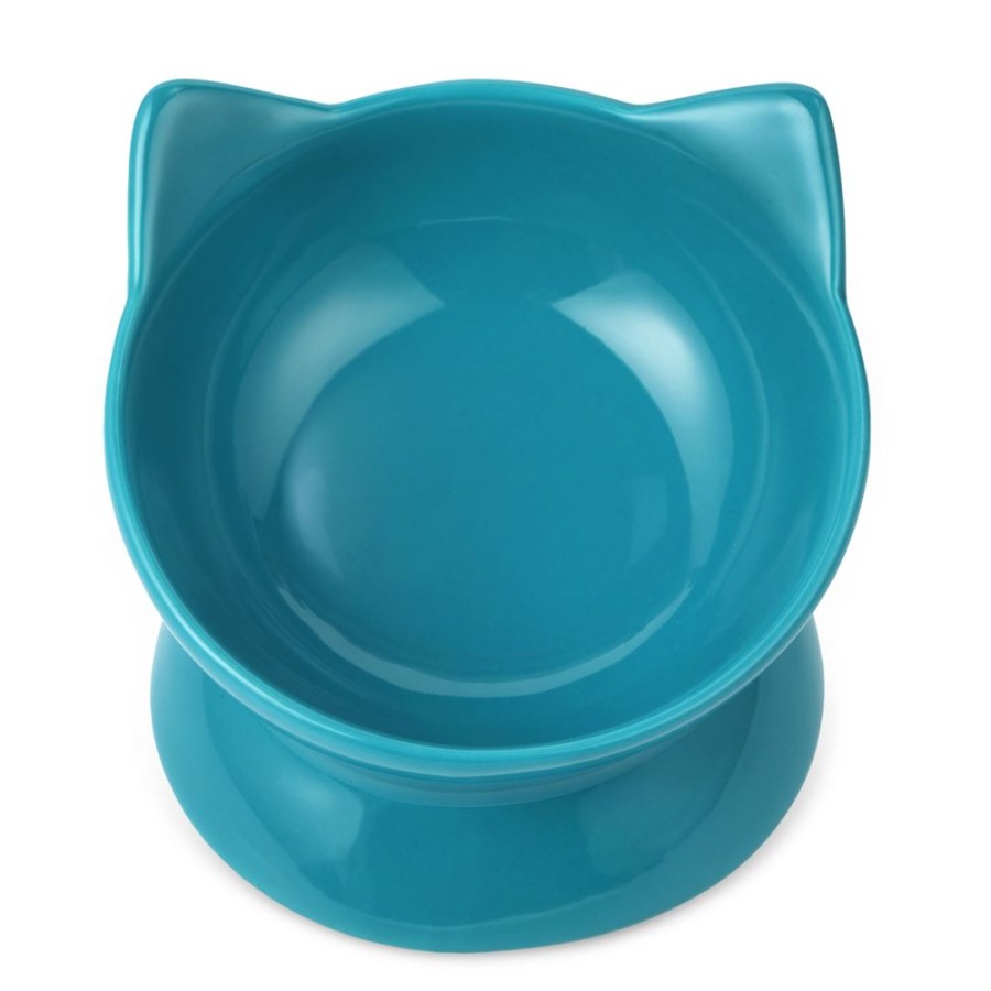 Bowls & Feeding Supplies Park Life Designs | Oscar Tilt Cat Dish Blue