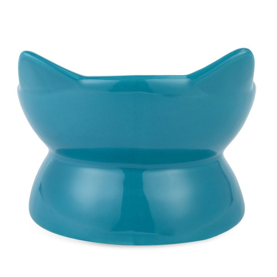 Bowls & Feeding Supplies Park Life Designs | Oscar Tilt Cat Dish Blue