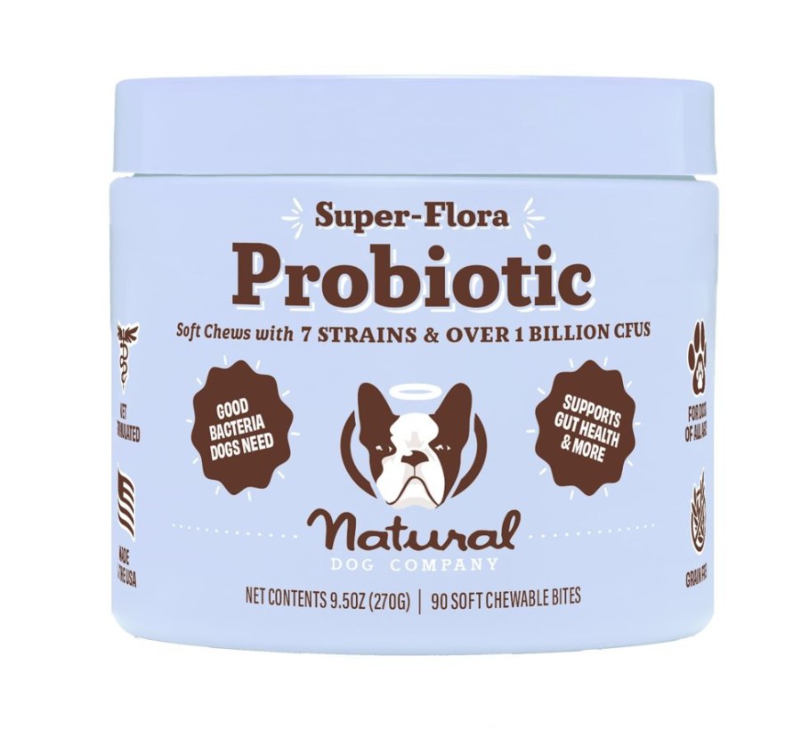 Treats Natural Dog Company | Super-Flora Probiotic Supplements (Case Of 4 - 90 Chews Each)