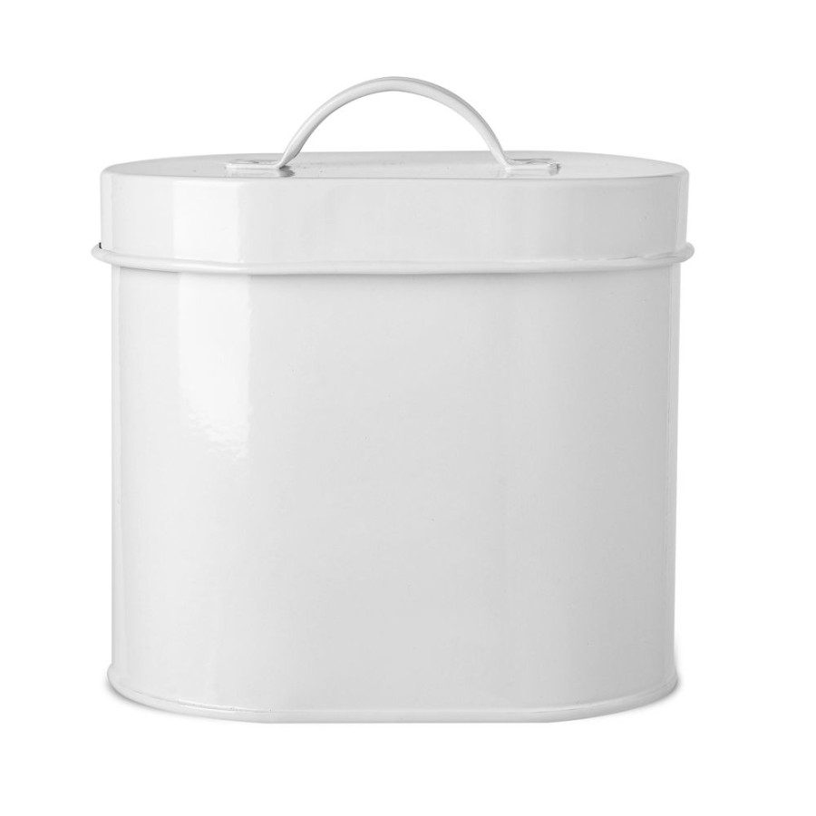 Bowls & Feeding Supplies Park Life Designs | Cheshire Oval Pet Treat Canister White