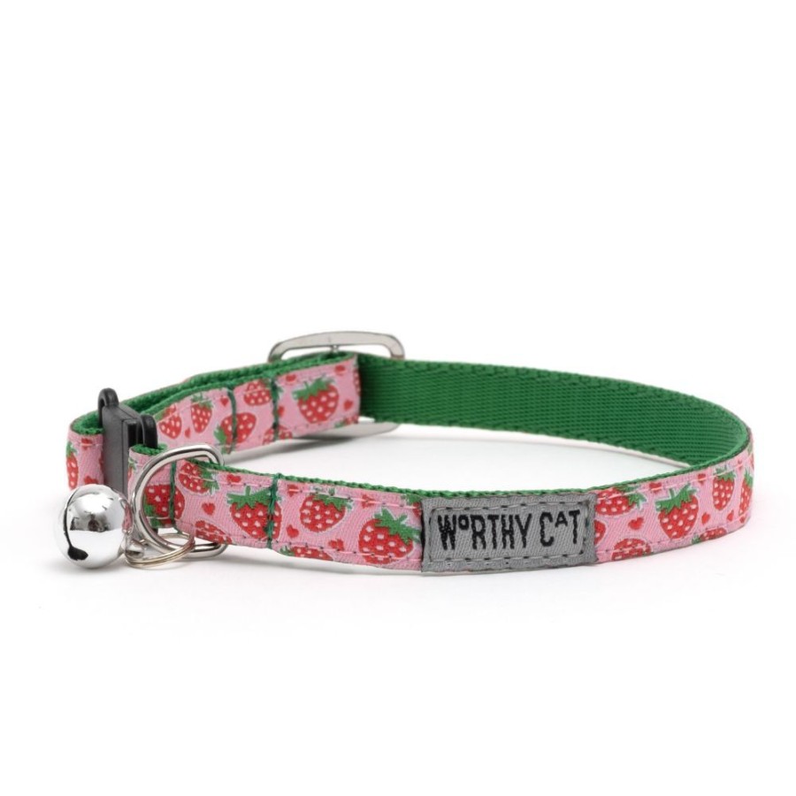 For Cats & Other Critters The Worthy Dog | Strawberries Cat Collar