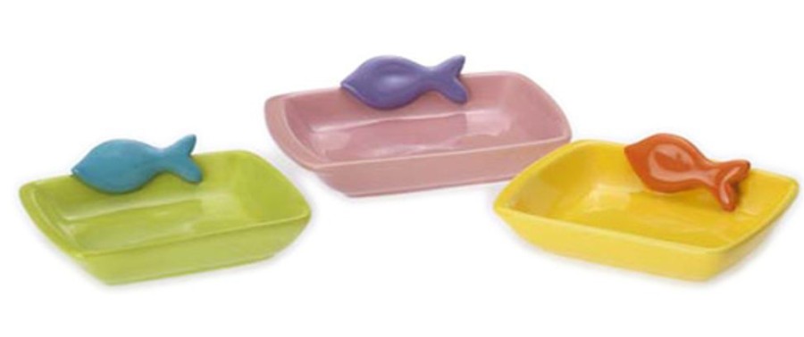 Bowls & Feeding Supplies PetRageous Designs! | Teeny Tiny Fishes Food 5.25" Assorted 3 Colors, 2.5 Oz.