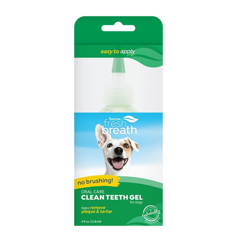 Grooming & Shampoos Fresh Breath by TropiClean | Fresh Breath No Brushing Clean Teeth Dental & Oral Care Gel For Dogs, 4Oz