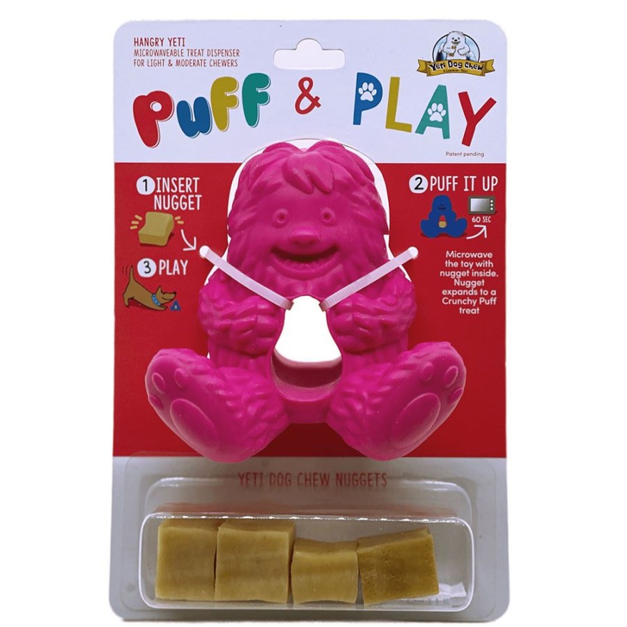 Treats Yeti Dog Chew | Yeti Dog Chew Puff & Play Hangry Yeti Pink