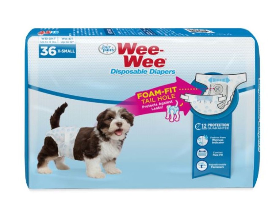 Pet Apparel (Continued) Four Paws | Four Paws Wee-Wee Disposable Dog Diapers 36 Count 1Ea/X-Small