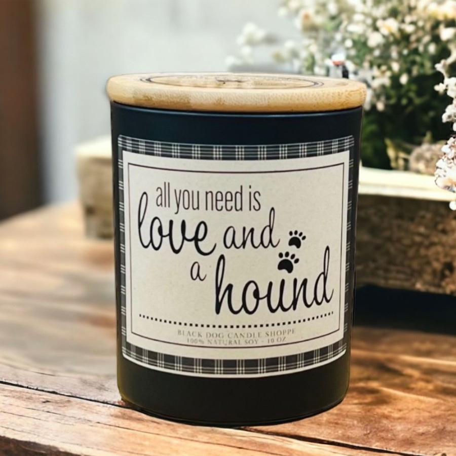 For The Home Black Dog Candle Shoppe | All You Need Is Love And A Hound Dog Breed Candle