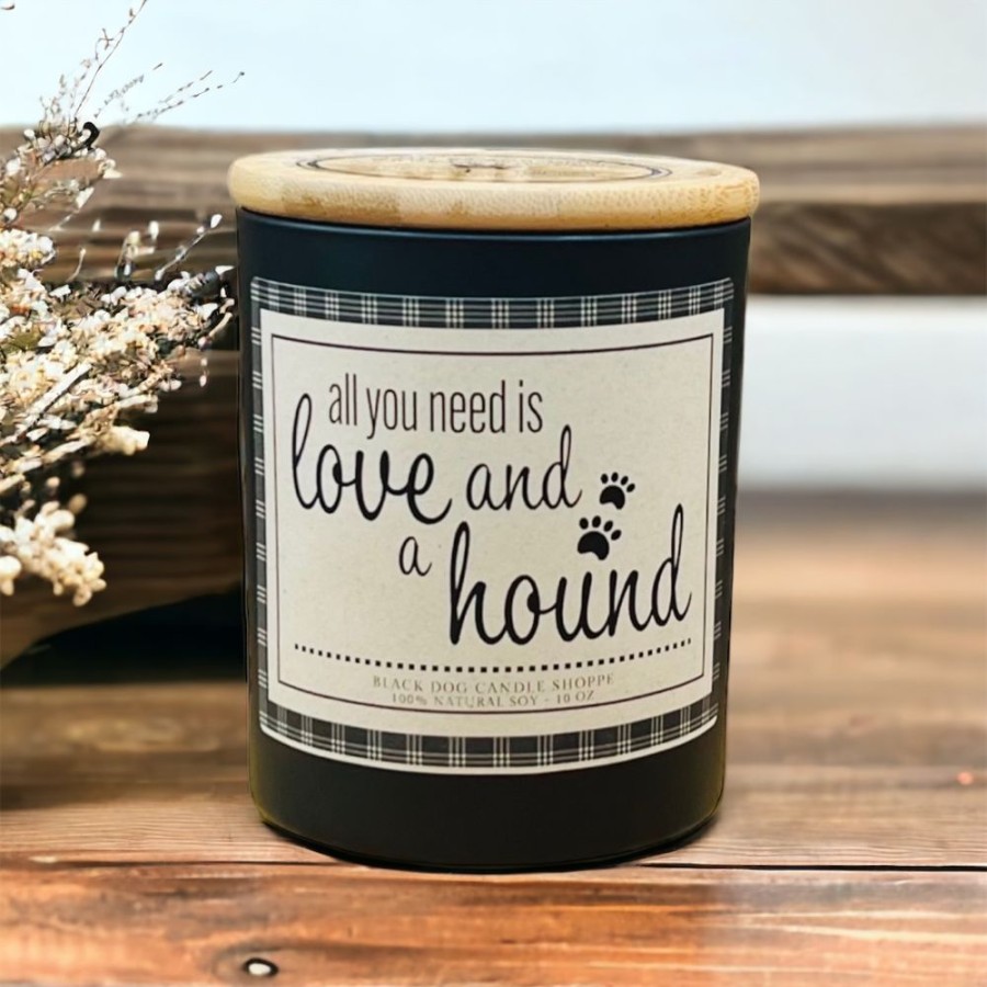 For The Home Black Dog Candle Shoppe | All You Need Is Love And A Hound Dog Breed Candle