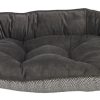 Beds, Crates, Etc. Bowsers Pet Products | Herringbone Microvelvet Crescent Bed With Ash Bottom / Trim