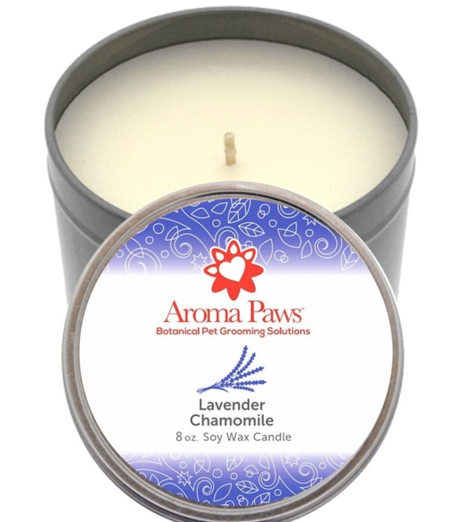 Stuff For Humans Aroma Paws | Lavender Chamomile 8 Oz. Soy Wax Candle In Tin- Case Of 4