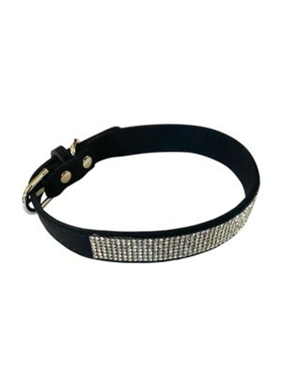 Collars, Leads & Accessories Dog Squad | Bling Bling Pleather 5 Row Dog Collar, Black