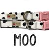 Collars, Leads & Accessories Very Vintage Designs | Moo White Black Cow Print *Best Seller* Organic Cotton Dog & Cat Pet Collars & Leashes