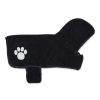 Pet Apparel Bone Dry Pet | Black Embroidered Paw Pet Robe